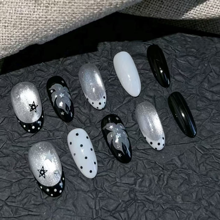 Künstlerisches Press-On Nagelset Karnz