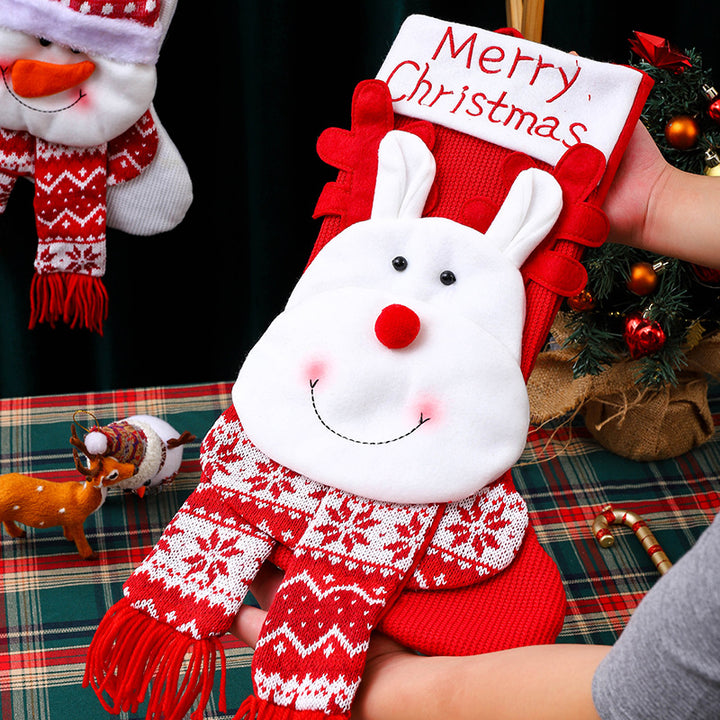 Weihnachtsstrumpf mit Schneemann-Motiv Karnz