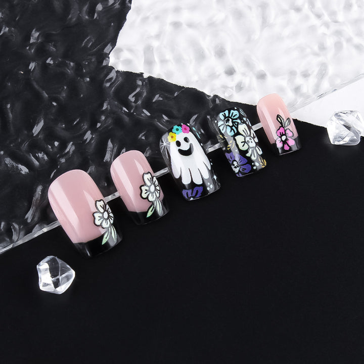 Kreatives Blumen- und Geister-Nail Art Set Karnz