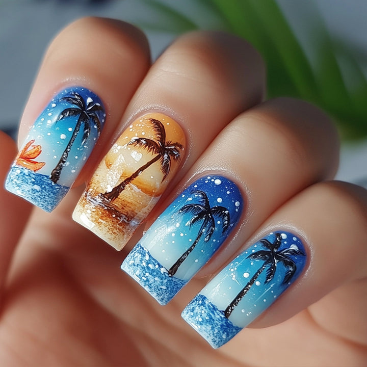 Kreative Nagelkunst mit Palmenmotiv Karnz
