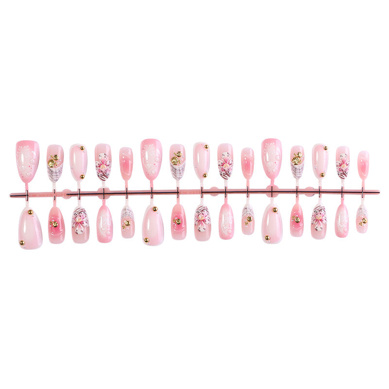 Kreatives Floral Press-On Nail Set Karnz