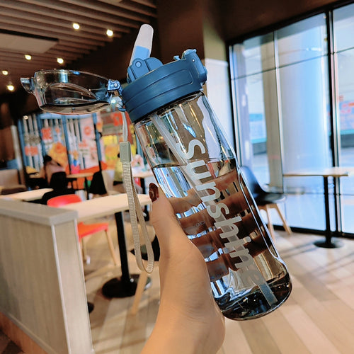 Damen transparente Trinkflasche mit ergonomischem Deckel Karnz