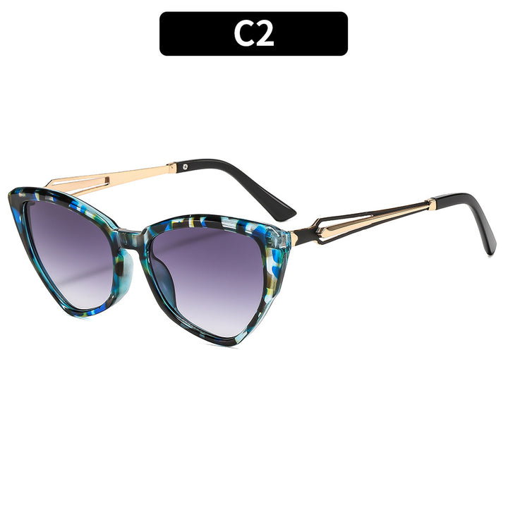 Katze-Auge Mode Sonnenbrille mit eleganten Metallakzenten