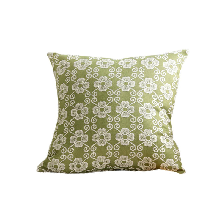 Quadratisches besticktes florales Jacquard-Dekorationskissenbezug