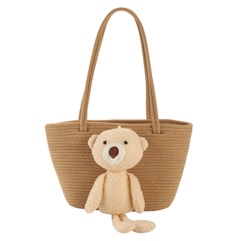 Damen Handtasche mit niedlichem Kuschel-Bären-Akzent Karnz