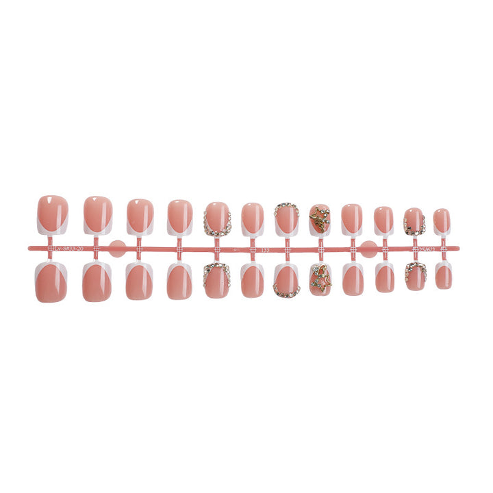 Premium floral verziertes Press-On-Nagelset Karnz