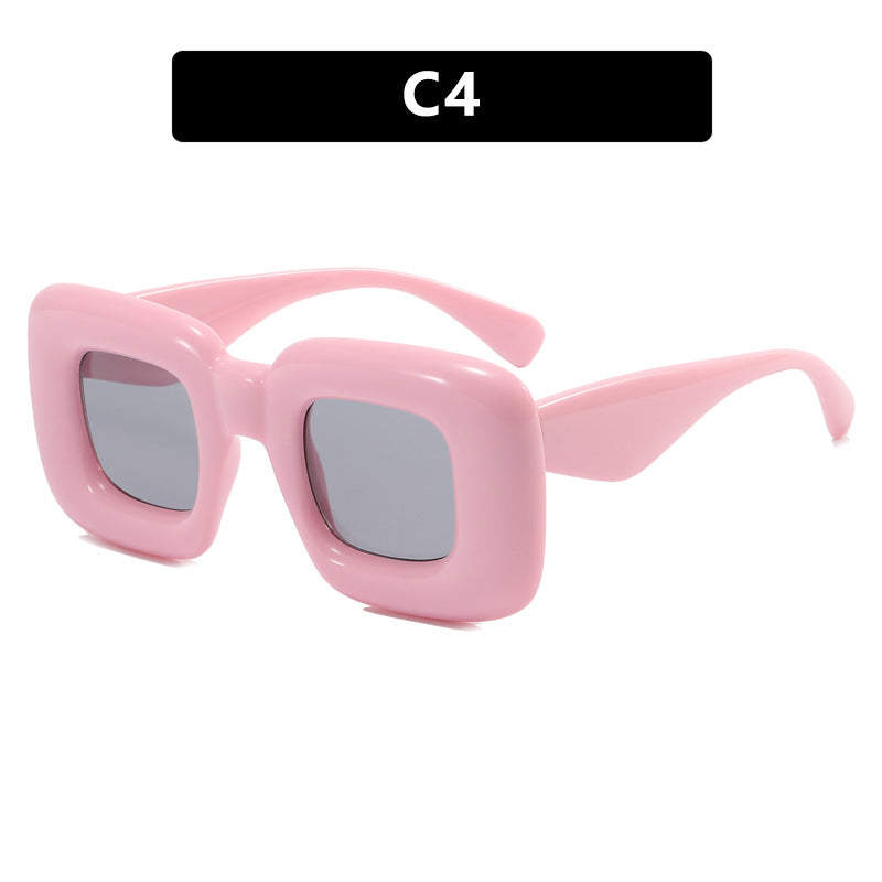 Damen rechteckige Sonnenbrille mit breitem Rahmen und schützendem UV-Filter Karnz