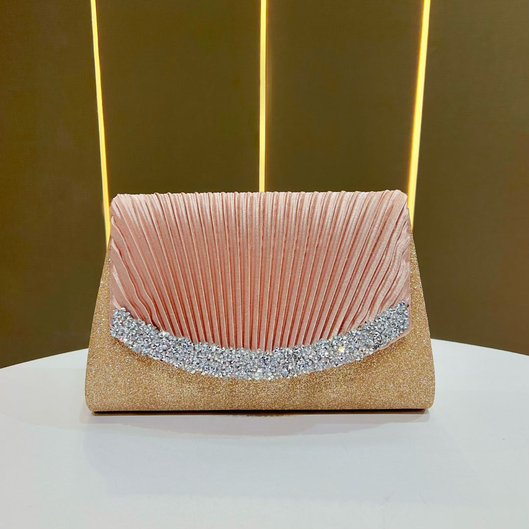 Faltete Satin Abend-Clutch