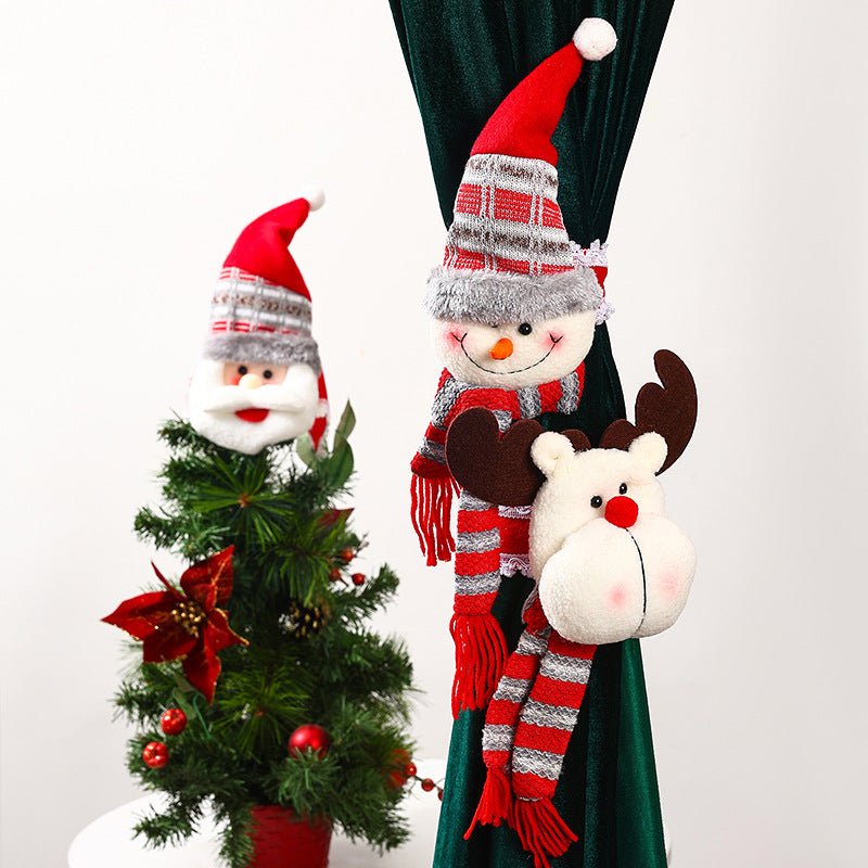 Dekorative Vorhanghalter mit Weihnachtselch-Motiv Karnz