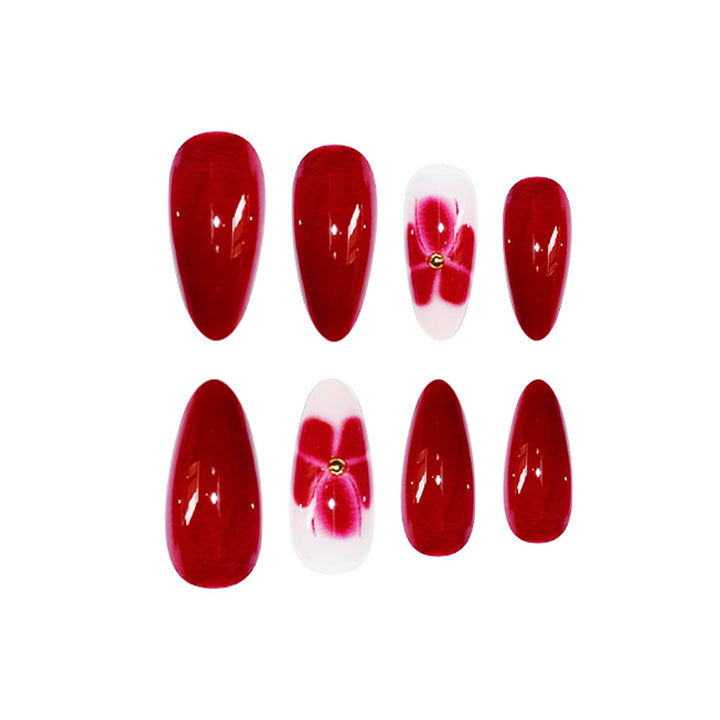 Elegante florale Press-On-Nagelkunst Karnz