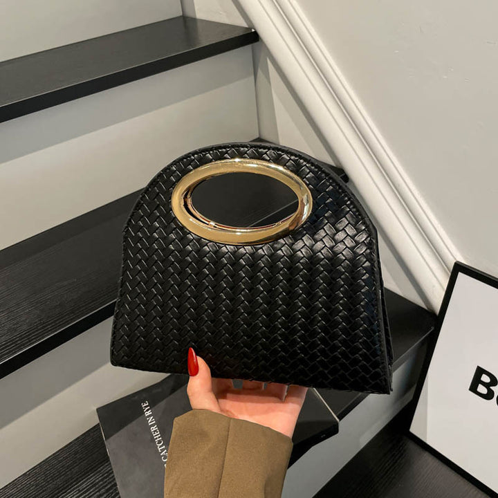 Gewebte Handtasche mit Goldakzent