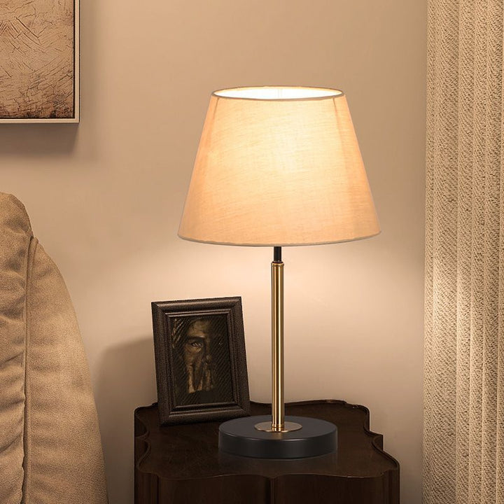 Moderne Leinen Schirm Tischlampe