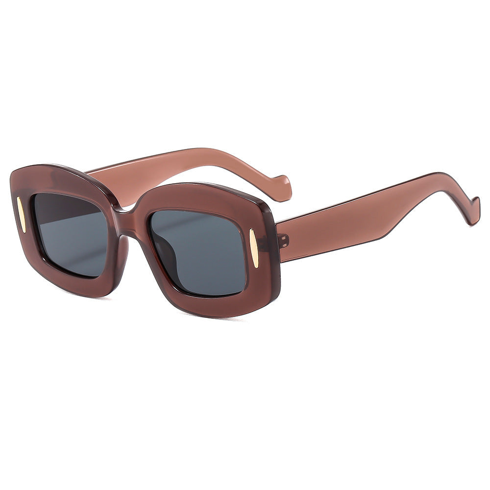 Damen Modische quadratische Sonnenbrille mit trendigem Rahmen Karnz