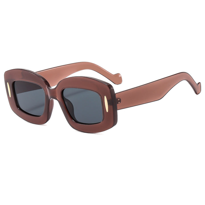 Damen Modische quadratische Sonnenbrille mit trendigem Rahmen Karnz