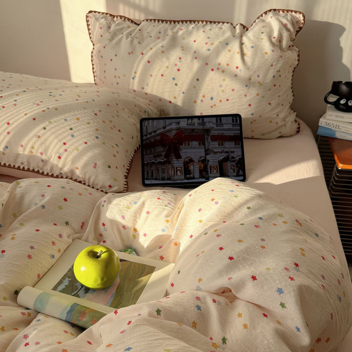Sternenmuster Steppbett-Wäsche Set