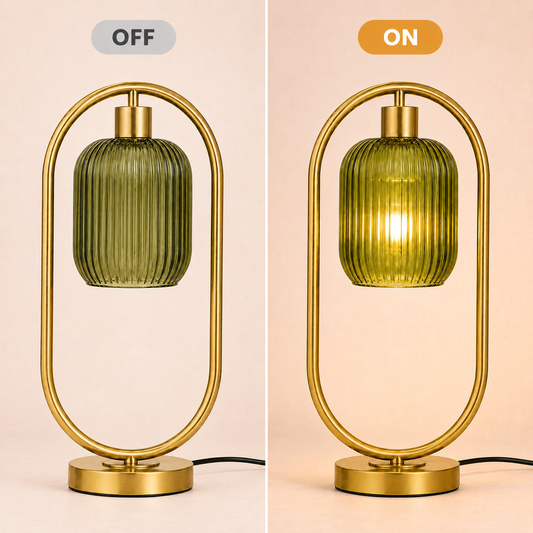 Moderne Glas Rippentischlampe