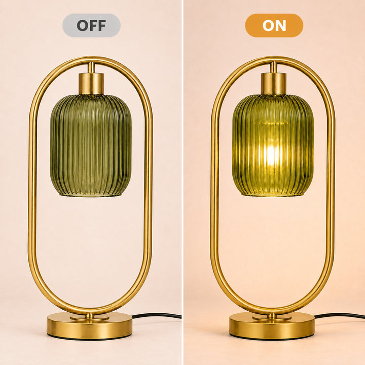 Moderne Glas Rippentischlampe