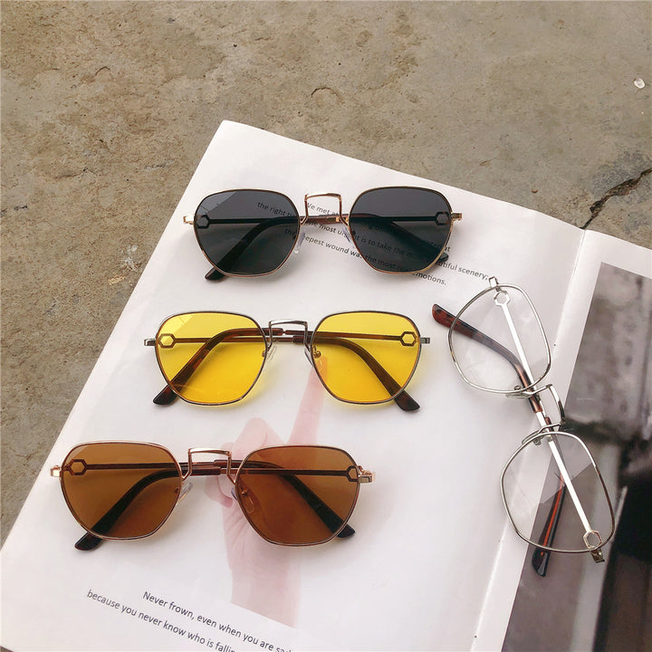 Vintage-inspirierte geometrische Rahmen-Sonnenbrille Karnz