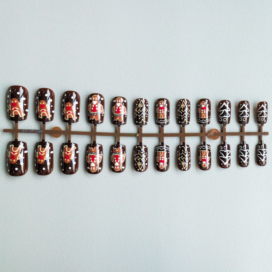 Festliches Lebkuchen-Motiv Nail Art Set