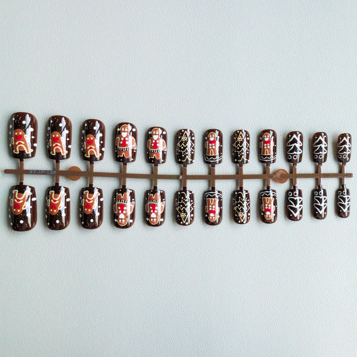 Festliches Lebkuchen-Motiv Nail Art Set
