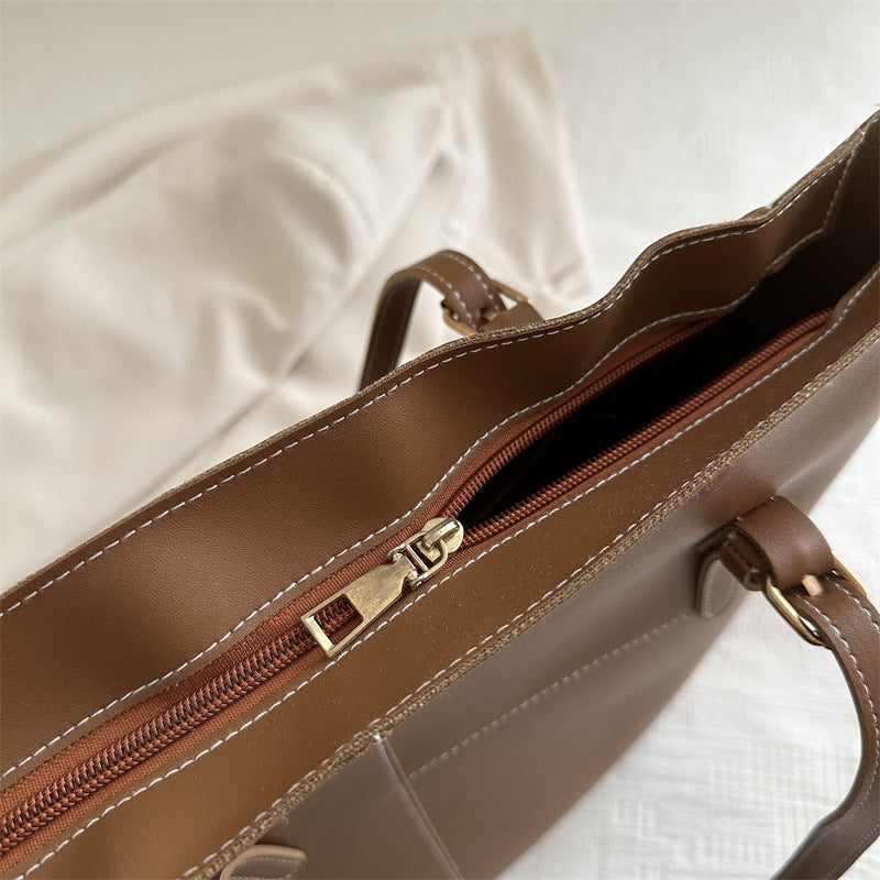 Elegante Strukturierte Leder Tragetasche
