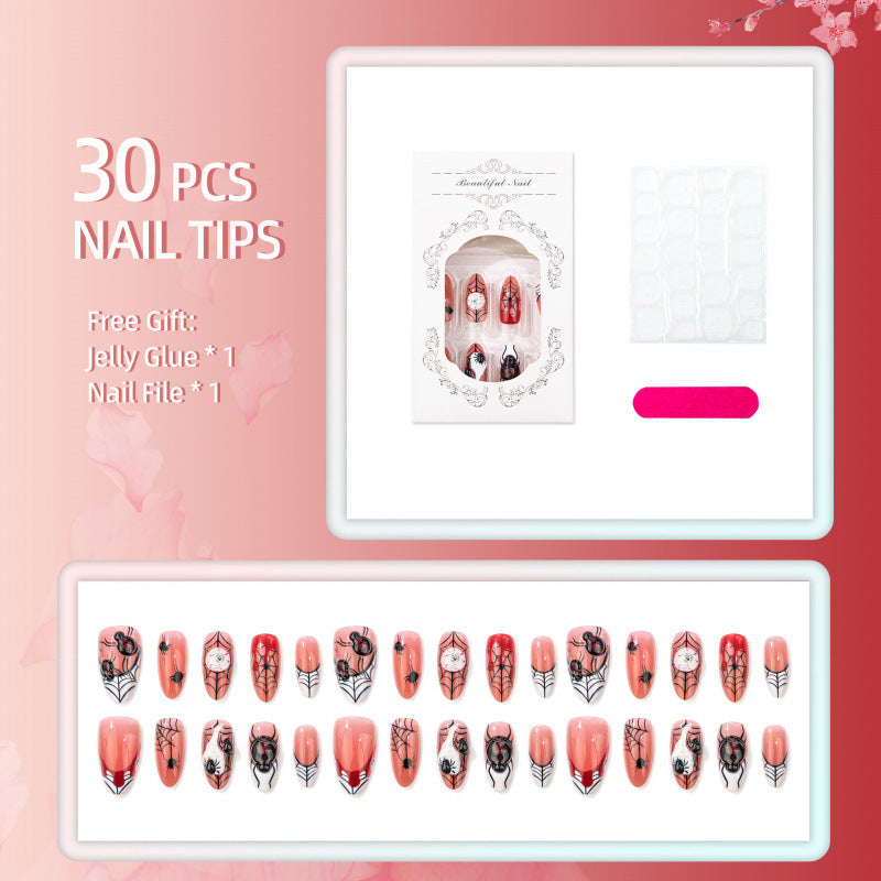 Gothic-Spinnen-Themen-Press-On-Nagelkunst-Set