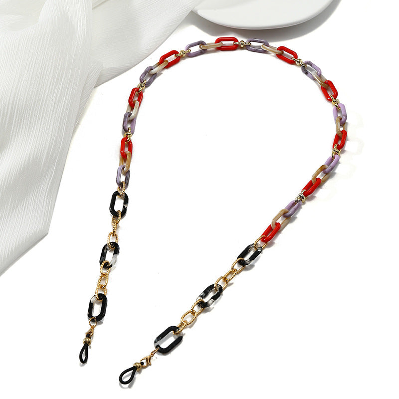 Modische Brillen Kette mit bunten Gliedern Karnz