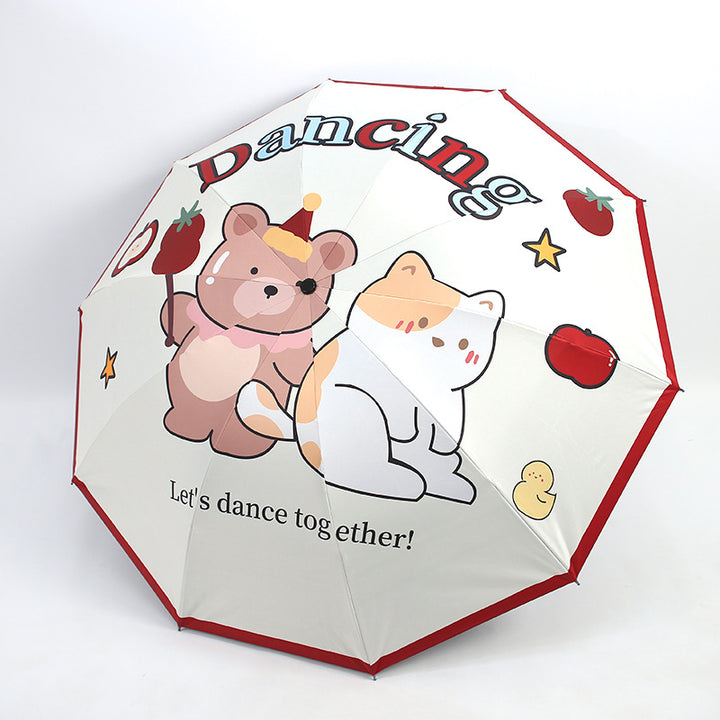 Damen kreativer Falt-Regenschirm mit niedlichem Bärenmotiv Karnz