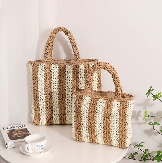 Damen Handgefertigte Strandtasche mit gestreiftem Design Karnz