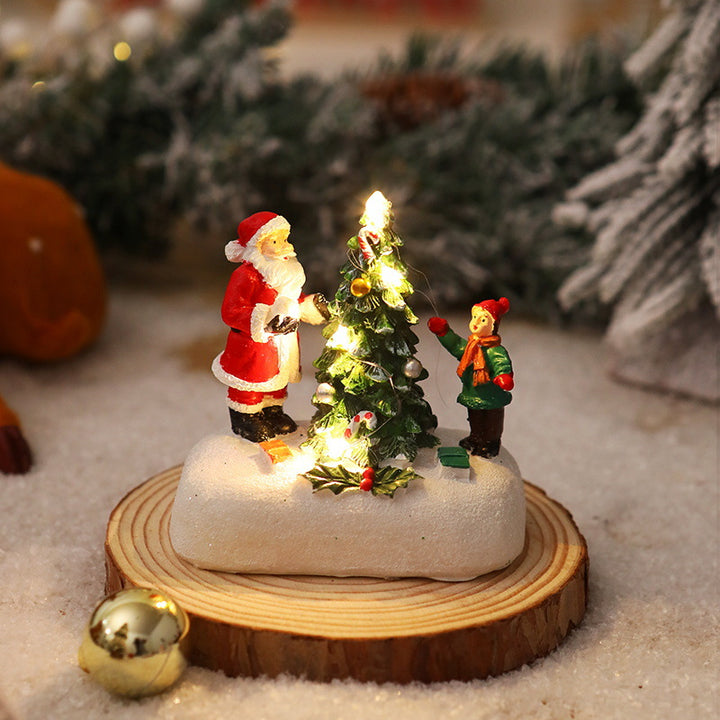Beleuchtete Weihnachtsfigur mit Weihnachtsbaum Karnz