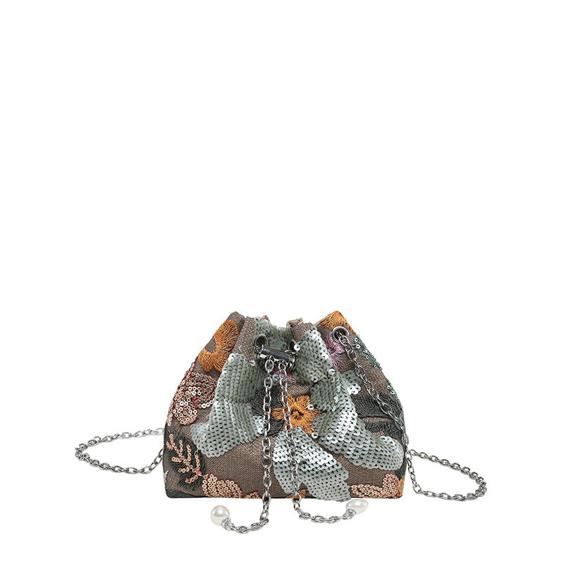 WoStylish Pailletten Zugverschluss Clutch Tasche Karnz
