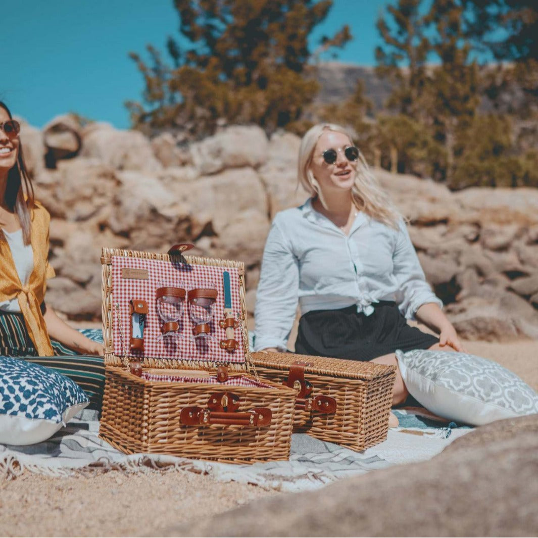 Damen Picknickkorb mit integriertem Geschirrset und rustikalem Design Karnz