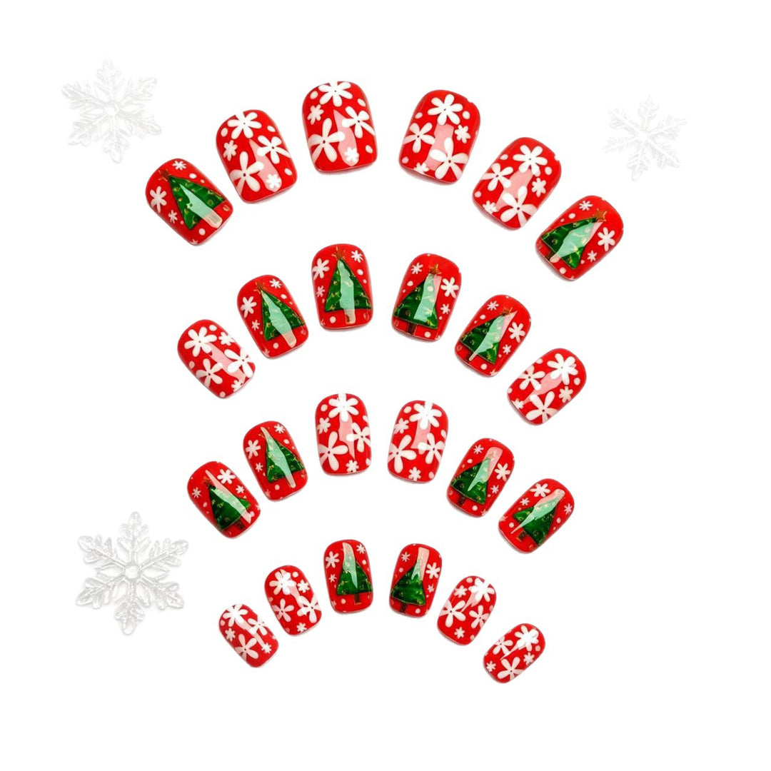 Kunstnägel mit Festlichem Weihnachtsbaum-Design Karnz