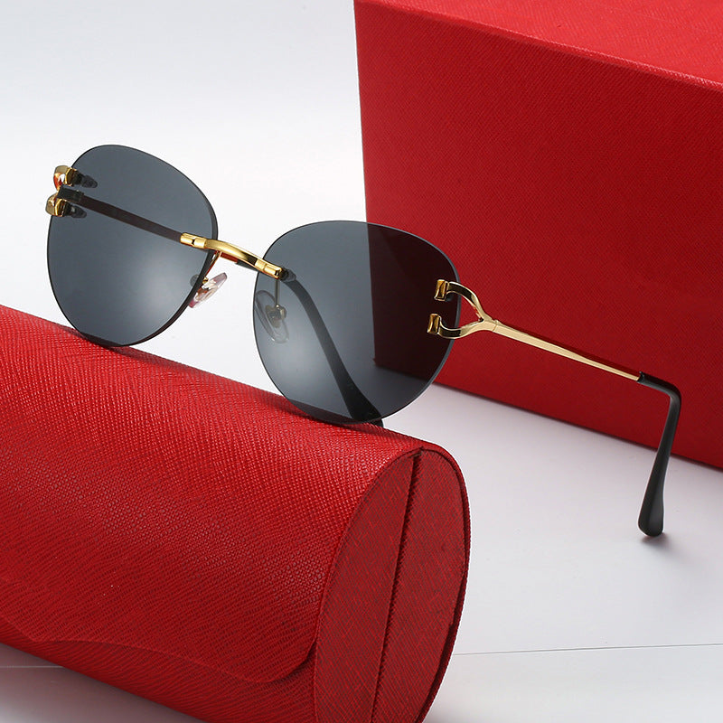 Damen elegante Cat-Eye Sonnenbrille mit Goldakzenten und UV-Schutz Karnz