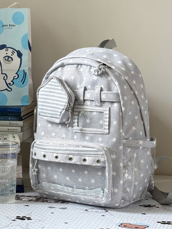 Stilvoller Mehrfach-Taschen Klar-Panel Rucksack Karnz