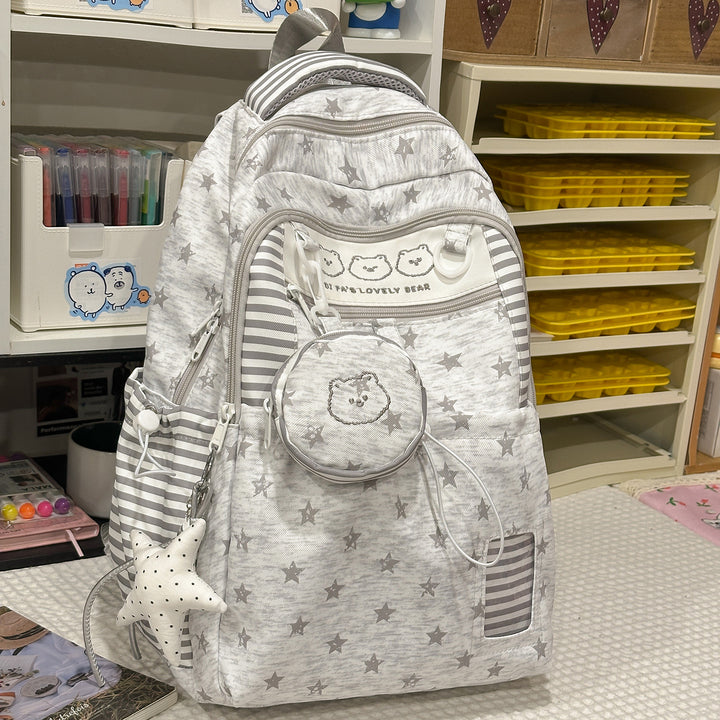 Multi-Taschen Sternmuster Rucksack Karnz