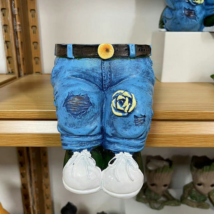 Dekorative Pflanzfigur im Jeans-Look Karnz