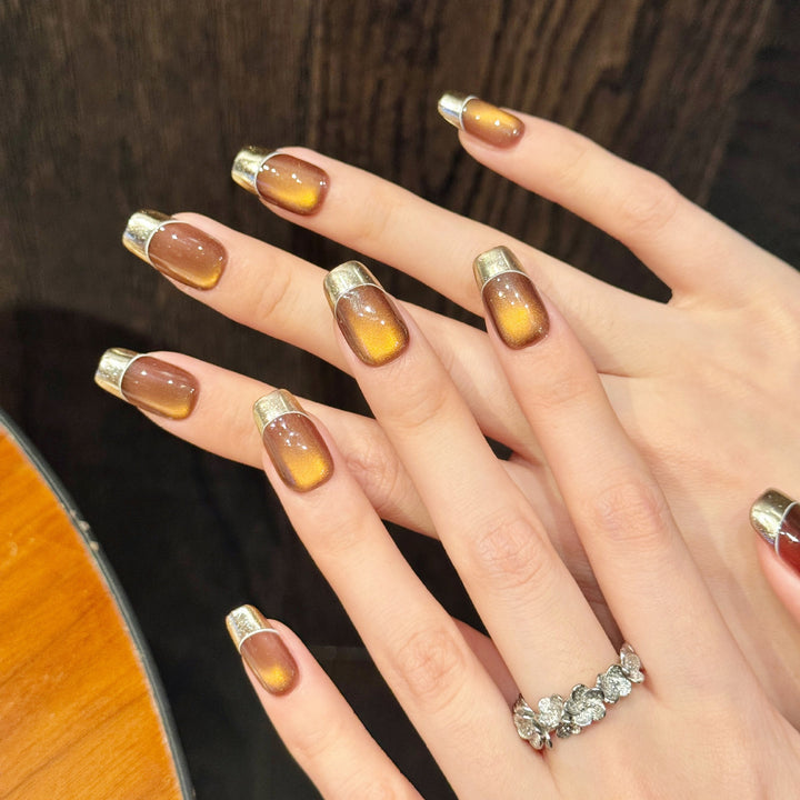 Glitzernde Ombre Druck-Nagel-Set