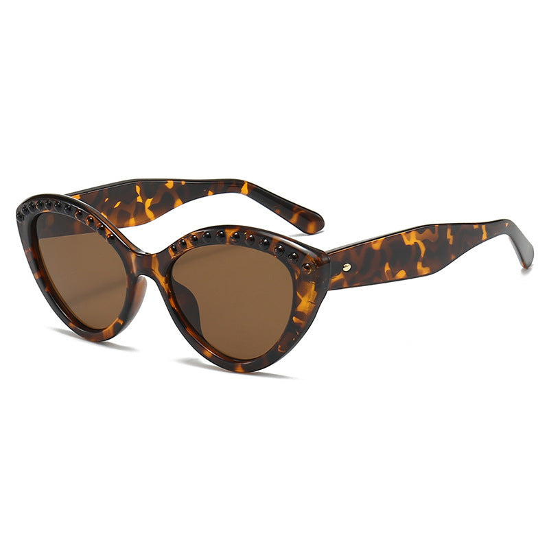 Damen Cat-Eye Sonnenbrille mit glitzernden Details Karnz