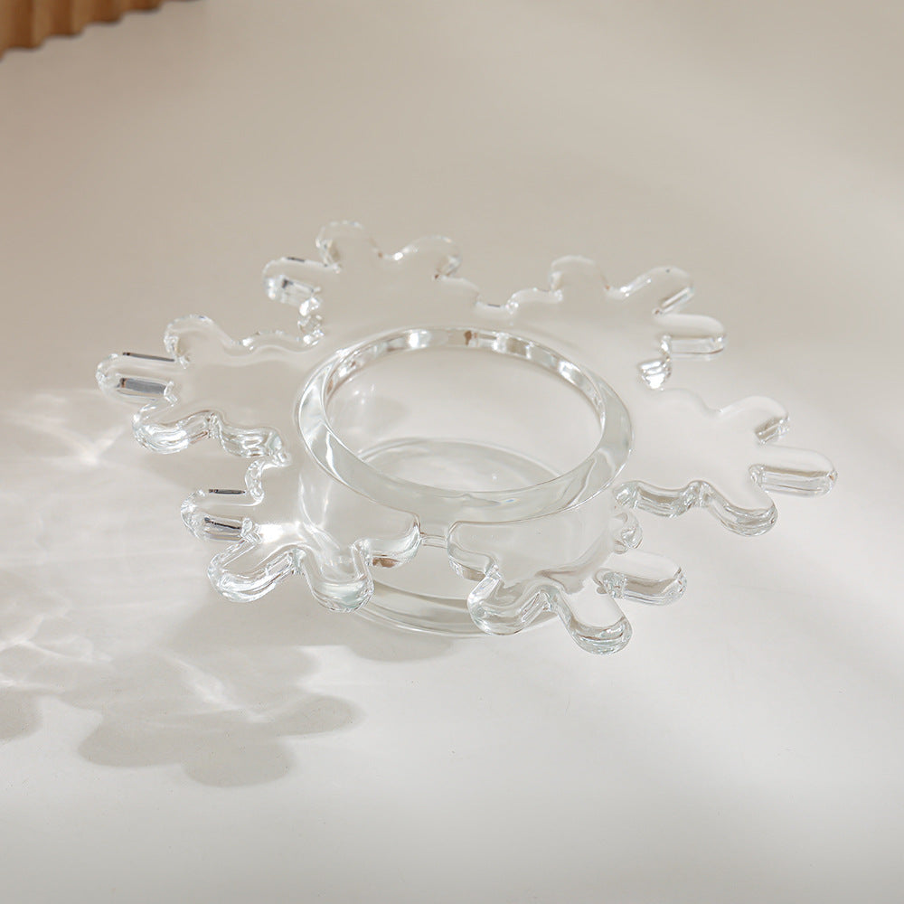 Schneeflockenförmiger Glas Teelichthalter Karnz