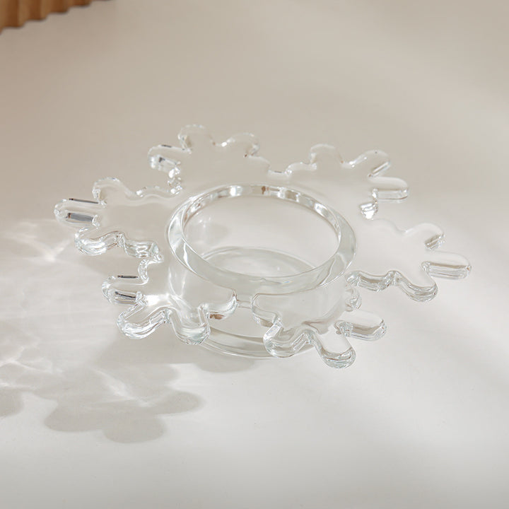 Schneeflockenförmiger Glas Teelichthalter Karnz