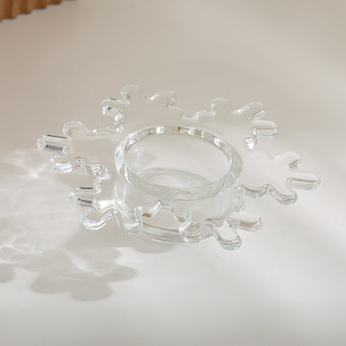 Schneeflockenförmiger Glas Teelichthalter Karnz