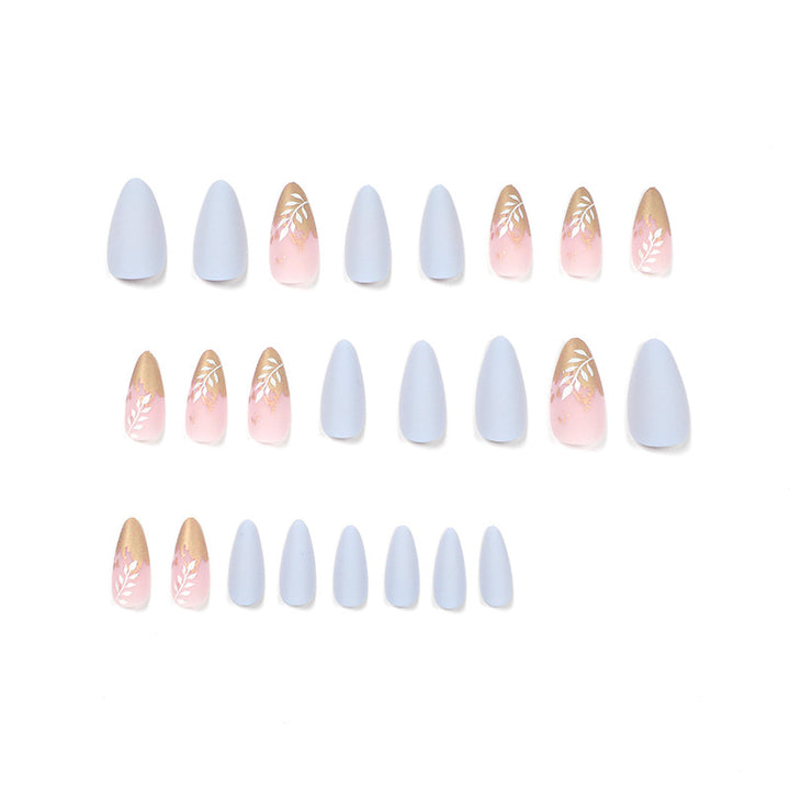 Künstliche Stiletto-Nägel mit elegantem Blatt-Design Karnz