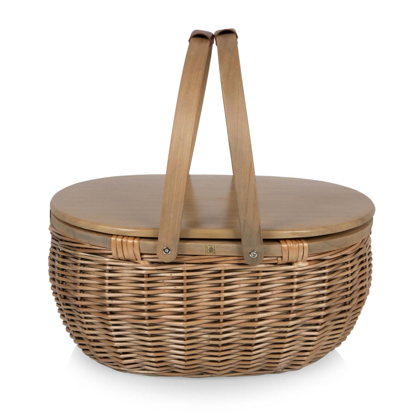 Damen Picknickkorb mit abnehmbarem Holzdeckel und praktischem Tragegriff Karnz