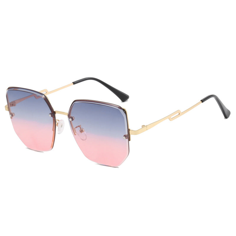 Damen geometrische Designer-Sonnenbrille mit verspiegelten Gläsern Karnz
