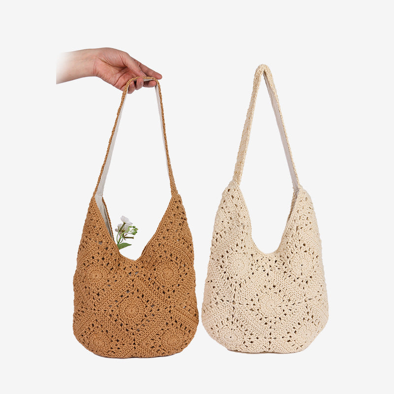 Damen Handgefertigte Makramee-Shopper-Tasche Karnz