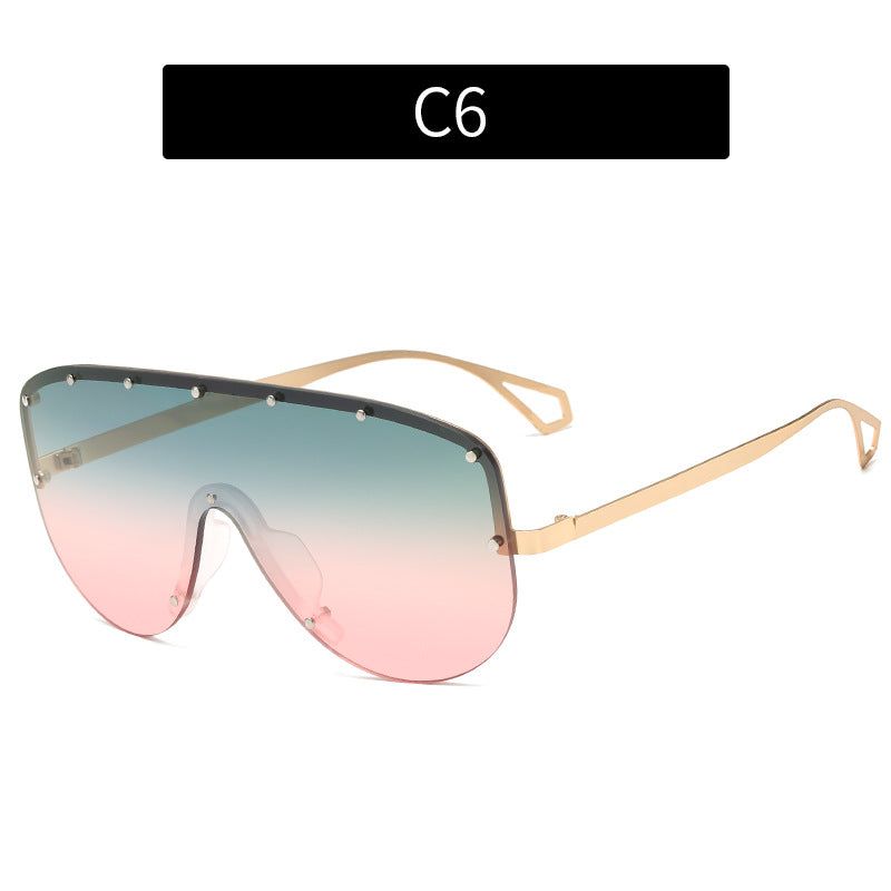 Oversized Shield Sonnenbrille Moderner Look