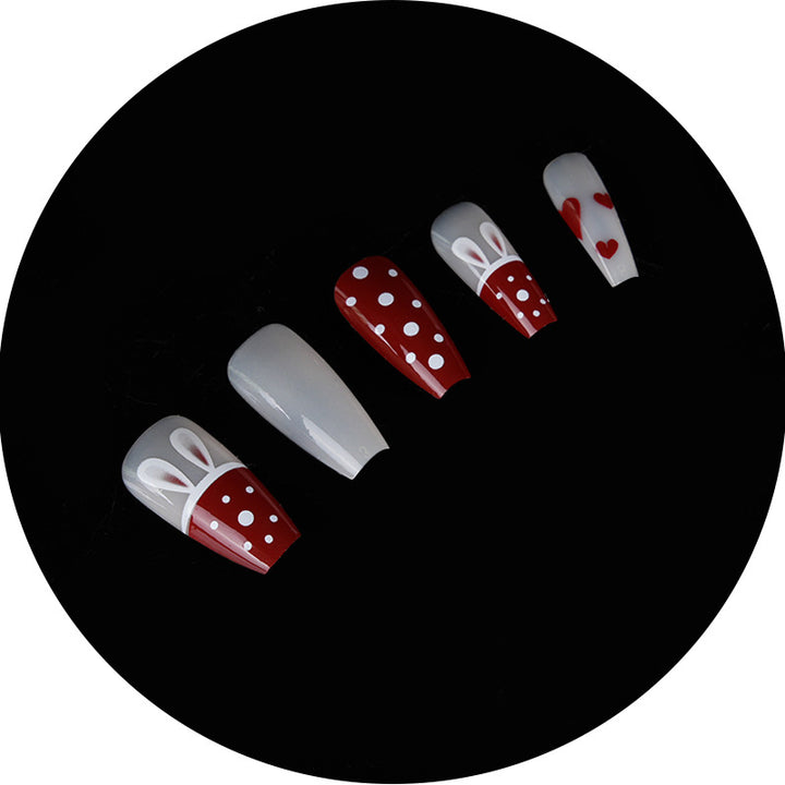 Verspielte Hasen-Themen Press-On Nagelkunst Karnz
