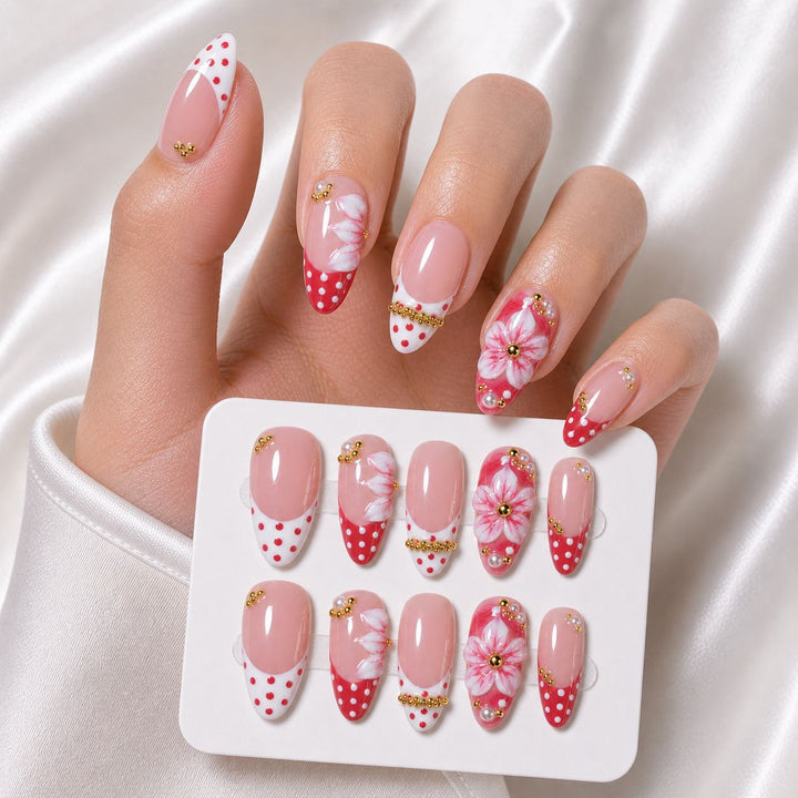 3D Floral Nail Art Press-On Set Karnz