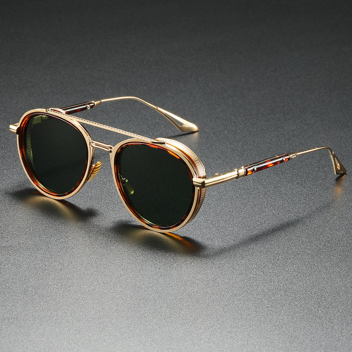 Damen Designer-Sonnenbrille mit luxuriösem Metallrahmen und Retro-Akzenten Karnz